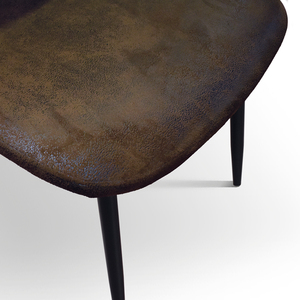 Juego de 4 sillas Costanza de cuero ecológico color castaño con base de metal para comedor interior - Product Image 6