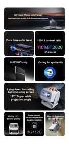 โปรเจคเตอร์เลเซอร์ระยะฉายไกล รุ่นใหม่ JGMO N1S 4K ความละเอียดสูง 1200 ลูเมนส์ 3D ทริปเปิ้ลเลเซอร์ 2+32GB แบบพกพาขนาดเล็ก - Product Image 6