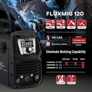 Máquina de Soldar FLUXMIG 120A 230V 3 en 1 sin Gas para Aficionados, Alta Potencia de Salida, Capacidad de Soldadura de 120A Wid - Product Image 4