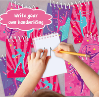Bracelet en silicone, badge, carnet, papeterie, porte-clés, autocollant, jouet, cadeau, bonbons, sacs de friandises, faveurs pour fête d'anniversaire sur le thème de la gymnastique