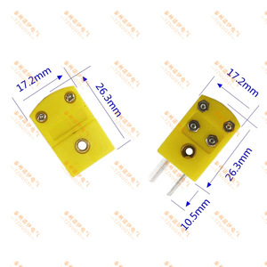Conector de Termopar SMPW Tipo K, T, J, N, U, E, Macho y Hembra, Carcasa Rectangular de ABS, Contacto de Cobre, Conexión por Cable - Product Image 4