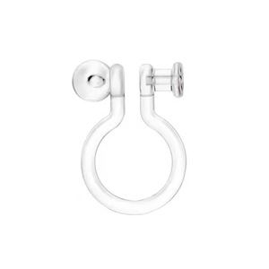 Boucles d'oreilles à clipser en forme de U, clips d'oreille en résine pour oreilles non percées, style coupelle diamant, style trou de broche EJ17 - Product Image 5
