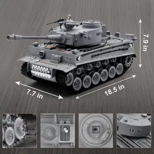 2023 RC 탱크 1/18 독일 호랑이 육군 탱크 2.4G 폭격 전투 탱크 크리스마스 선물 장난감 모델