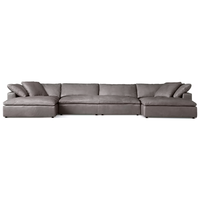 Ensemble de canapés sectionnels de luxe élégants pour salon, en cuir, avec structure en bois artisanale, sièges doux et durables pour villa, appartement, maison