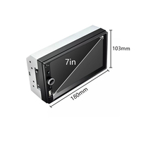 Écran tactile 1024X600 2 Double Din 7 pouces Autoradio Lecteur MP5 avec BT FM SD USB AUX Mirror Link Vidéo Stéréo Télécommande