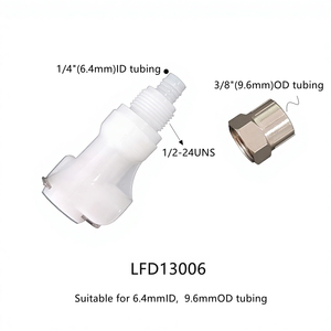 1/4" Flow Female <b>Quick</b> Disconnect Coupling to 4mmID 6mmOD Hose Shut Off <b>Quick</b> <b>Connector</b> 6.4mmID 9.5mmOD Plastic <b>Quick</b> Fitting - Product Image 2