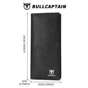 BULLCAPTAIN Wholesale Genuine Leather Wallet <b>Men</b> Long Luxury RFID Blocking Leather Clutch Phone <b>Purse</b> Custom Male Wallets - Product Image 6