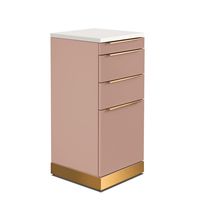 Chariot de coiffure portable en bois teinté avec support pour sèche-cheveux et tiroir, idéal pour salon de beauté ou usage domestique