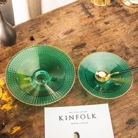 Plateau de base en verre soufflé à la main personnalisé, ciel étoilé, bord doré, design moderne de luxe pour fruits secs, bonbons, salon