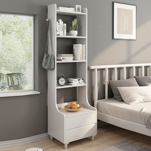 Modern White <b>Corner</b> Bookshelf 5-Tier With Back Panel Space Saving <b>Storage</b> <b>Unit</b> For Bedroom Home Furniture - Product Image 1