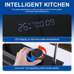 Évier de cuisine intelligent multifonctionnel de fabrication, évier de cuisine moderne en acier inoxydable numérique <span class=keywords><strong>caché</strong></span> à montage sous plan, cascade - Product Image 3