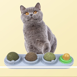 Hierba gatera Natural para gatos, juguete recargable para el cuidado Dental, Limpieza de dientes, bolas de pared comestibles, juguete giratorio para lamer para gatito - Product Image 1