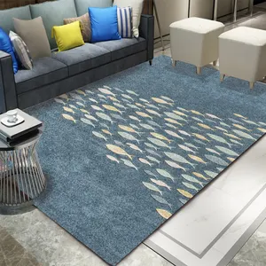 Poisson salon grand tapis tapis et tapis modernes bleu et blanc