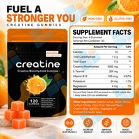 Gummies de créatine monohydrate OEM 5000mg saveur orange 120 unités Nutrition sportive Fabricant de compléments sous marque privée Vente en gros