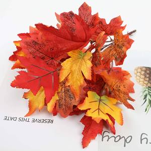 <b>Artificial</b> Maple Leaves <b>Artificial</b> Fall Color Bundle Halloween Thanksgiving Party Garden Table Decorations Autumn Maple Leaf - Product Image 4