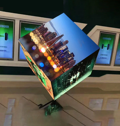 Cube P3 Advertising Screen 384x384x384mm Display Screen 4 Sides Led Signs Programmable Creative Led Cube Display
