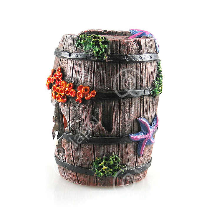 thumbnail image 2 of Resin Broken Barrel Aquarium Decorations, Aquatic Caves 2 of 12