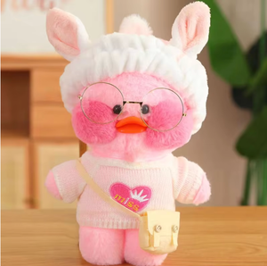 Belle poupée en peluche douce <span class=keywords><strong>LALAFANFAN</strong></span> de noël avec oreille de lapin vêtements amovibles jouets canard cadeau pour les enfants - Product Image 4