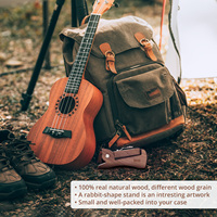 Support de violon portable en bois massif, facile à installer, support de ukulélé bas en noyer noir pour cordes en forme de basse