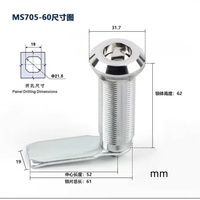 Cerradura de Aleación de Zinc CK MS705-62 para Gabinetes Industriales, Cerradura Triangular y de Ranura para Puertas de Armarios, Caja de Distribución