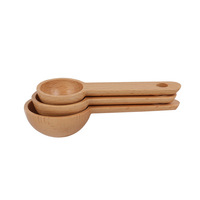 Cuillères à mesurer polyvalentes en bois pour café moulu, thé, sucre, assaisonnement, en stock