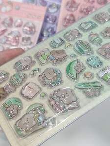 Autocollants <span class=keywords><strong>Muraux</strong></span> Décoratifs 3D en Relief, Animaux de Dessin Animé Gonflés, Fleurs de <span class=keywords><strong>Cerisier</strong></span>, Espace, Cristal, PVC, Écologiques, Auto-Adhésifs et Imperméables - Product Image 2