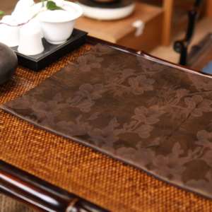 Tappetino da Tè Artigianale <span class=keywords><strong>in</strong></span> Bambù Blu a Forma di Zucca, Patchwork Testurizzato Sostenibile 60x30cm - Sottobicchiere Artistico per Tazze e Arredamento Zen - Product Image 6