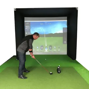 Comercial indoor golf simulador tela inteligente real interativo inteligente projeção golf game golf simulador simples