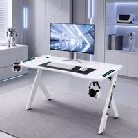Bureau de Gaming AOR ABS Armor RGB LED 140x60cm 30 LED/m 20 Modes Porte-gobelet Crochets Multiprise 18 mm E0 2026 Nouveau Pro Vente en Gros Usine