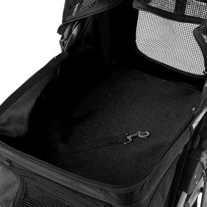 गुणवत्ता लक्जरी 3 पहिया छोटे पालतू स्टूलर फोल्डेबल डबल लेयर कुत्ते बिल्ली ट्रॉली को ऑक्शफोर्ड और एल्यूमीनियम सामग्री के साथ - Product Image 4