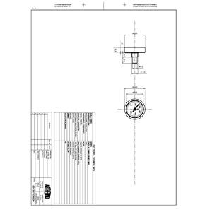 Termómetro Bimetálico Fig.569 40 mm cuerpo de zinc marco cromado, vástago de latón mm.20 d.9 conexión 1/4\", tuerca de bloqueo, temperatura - Product Image 3