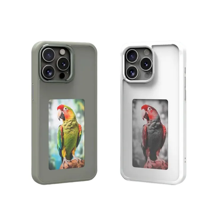 4 Color Function E Ink Screen Display Smart for Iphone 12 15 13 Pro Mobile Cell Phone Cover Holographic Picture