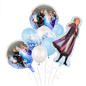 Ensemble de ballons en <span class=keywords><strong>film</strong></span> d'aluminium Aisha-Série Frozen Adventure-Snow Queen Anna-Décoration de ballons pour fête d'anniversaire - Product Image 3