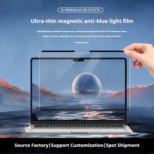 JUNCHI 2026 <span class=keywords><strong>Filtre</strong></span> anti-lumière bleue magnétique Protection d'écran anti-espion Matériel PET pour MacBook Air Pro 13,3-14,2 pouces - Product Image 2