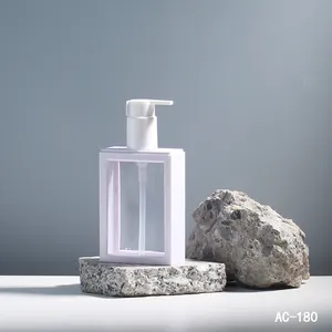 Produit de haute qualité 180ml carré visible nouvelle bouteille en plastique vide cosmétique créative avec pompe à lotion pour shampooing lavage à la main