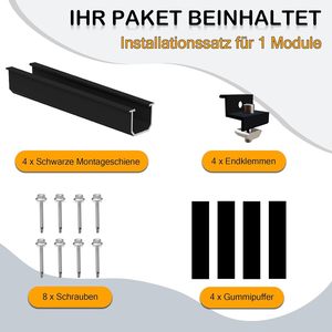 Kit de fixation solaire avec rail de 12 cm compatible 30-35 mm pour panneaux solaires et installation sur toiture - Product Image 2