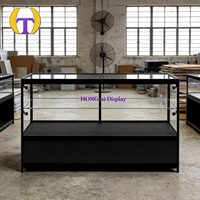 Vitrine de présentation de tabac de luxe moderne en aluminium verrouillable avec porte en verre trempé et éclairage LED, robuste, pour la vente au détail