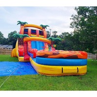 Parc aquatique gonflable géant de qualité commerciale, grand toboggan aquatique gonflable d'extérieur pas cher avec piscine pour adultes et enfants