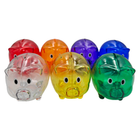 Tirelire en plastique transparente personnalisable avec logo, en forme de cochon, incassable, pour enfants, cadeau d'épargne