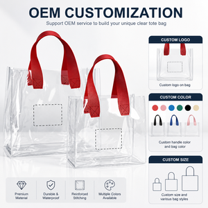 Borsa trasparente trasparente con manico in PVC di alta qualità borse per la spesa <span class=keywords><strong>trasparenti</strong></span> piccola borsa regalo a mano Daisy - Product Image 5