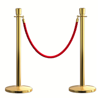 Poteaux de guidage en corde velours rouge pour hôtels, barrières de contrôle de foule pour hall d'hôtel, événements et cérémonies de mariage