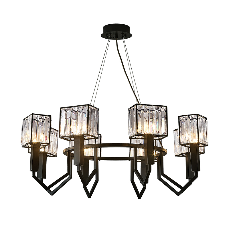 Scandinavian personality unique gold black E14 LED big chandelier luxury hotel home deco interior drop chandelier supplier