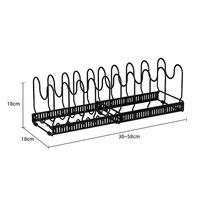 Étagère de rangement rectangulaire télescopique réglable en fil métallique, non pliable, à un seul niveau, pour couvercles de casseroles et de bols, pour armoire de cuisine