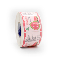 Etiquetas Adhesivas para Alimentos y Jugos, Impresión de Logotipo Personalizado, Etiqueta para Envases de Bebidas, Fresas, Mango, Botellas de Jugo