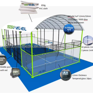 2024 SSPADEL Direct Factory Supply Court de tennis à pagaie en acier avec toit pour <span class=keywords><strong>acheter</strong></span> Paddle Court Padel Tennis - Product Image 1