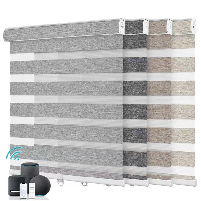 Alexa Zigbee Compatible Smart Zebra Blinds Electric UV-protected Light Blocking Zebra Shades for Bedroom Hot Sale