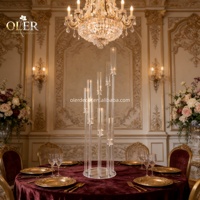 Nouveau design OLER – Grand chandelier à 8 bras en métal/cristal pour bougies LED – Centre de table de luxe pour mariage et fête
