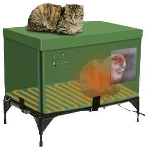 Ampio cuscino esterno isolato per <span class=keywords><strong>Cat</strong></span> House accogliente resistente alle intemperie rifugio invernale sopraelevato per gatti randagi/fienili e gatti selvatici - Product Image 1