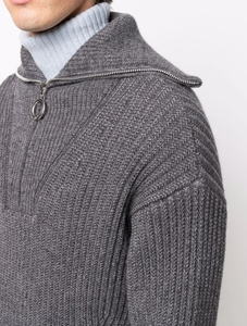 Cardigan Basic in Maglia a Nido d'Ape con Zip, Pullover da Uomo, Maglieria con Zip 1/4, Maglioni di Guangzhou, Maglieria Homme - Product Image 6