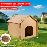 USMILEPET Boîte de nidification en plastique PP pour poules, étanche avec toit incliné, pour poulailler de jardin